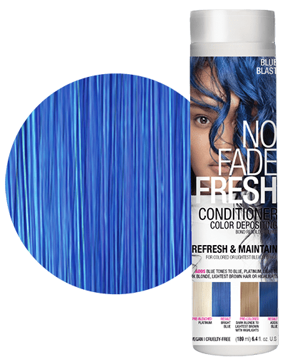 No Fade Fresh semi permanent hair color depositing conditioner in Blue Blast