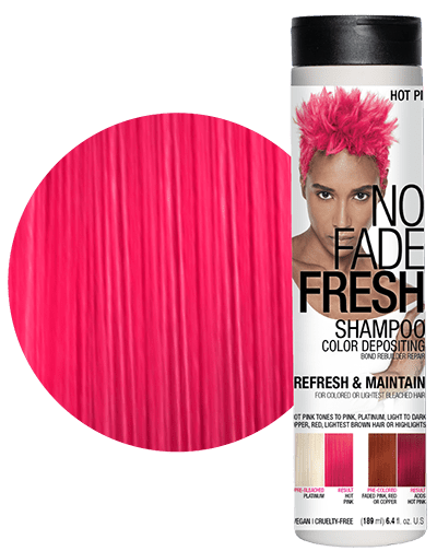 No Fade Fresh semi permanent hair color depositing shampoo in Hot Pink