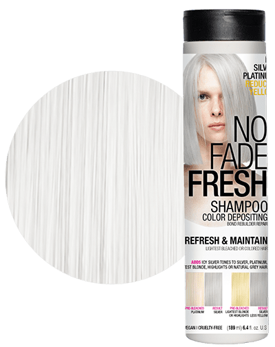 No Fade Fresh semi permanent hair color deposting shampoo in Icy Silver Platinum