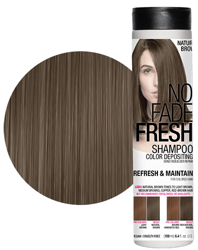 No Fade Fresh semi permanent hair color depositing shampoo in Natural Brown