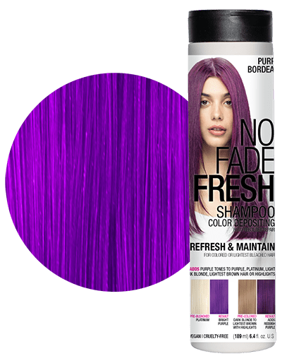 No Fade Fresh semi permanent hair color depositing shampoo in Purple Bordeaux