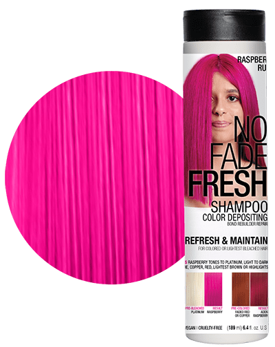 No Fade Fresh semi permanent hair color depositing shampoo in Raspberry Rush