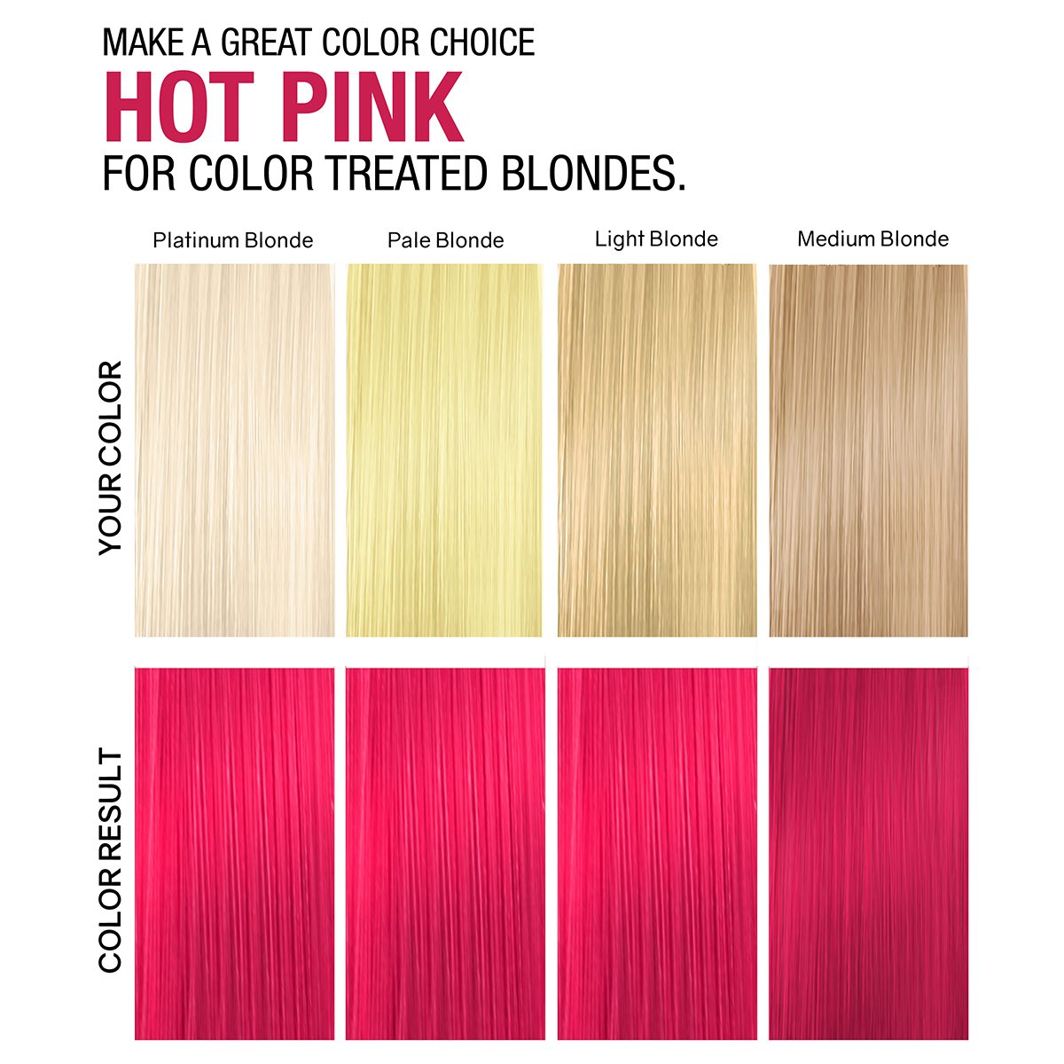 Hot Pink for color treated blondes.