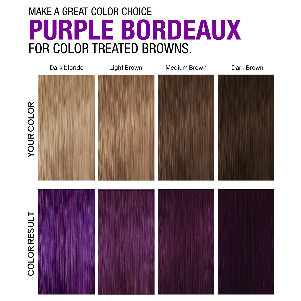 Purple Bordeaux for color treated browns.