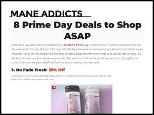 Leading up to Prime Day, Mane Addicts listed the top 8 deals to shop ASAP and  No Fade Fresh has made the list!
